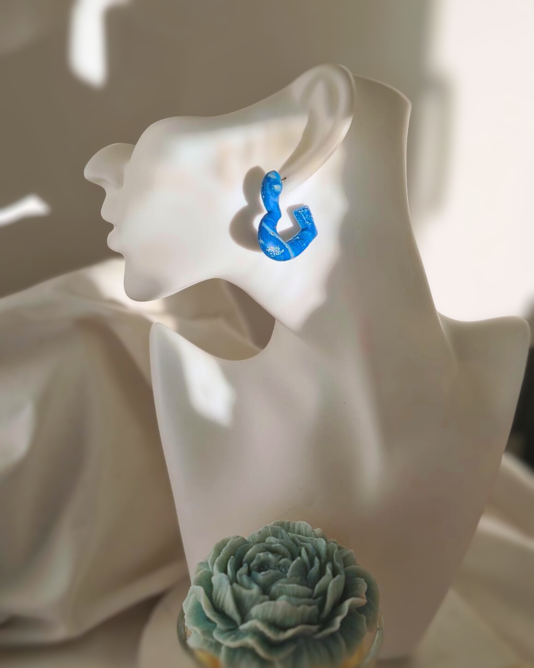 Srce Naušnice - Plave, Ljubičaste, Šljokice