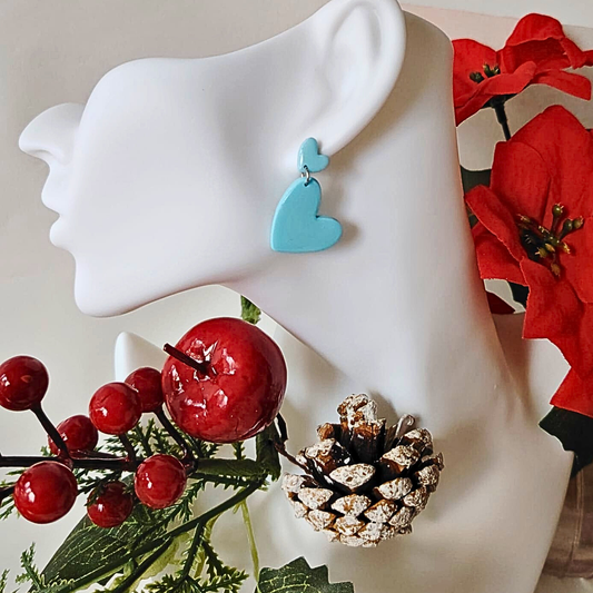 Božićne Naušnice Srca – Viseće Malo i Veliko Srce | Romantičan Blagdanski Poklon