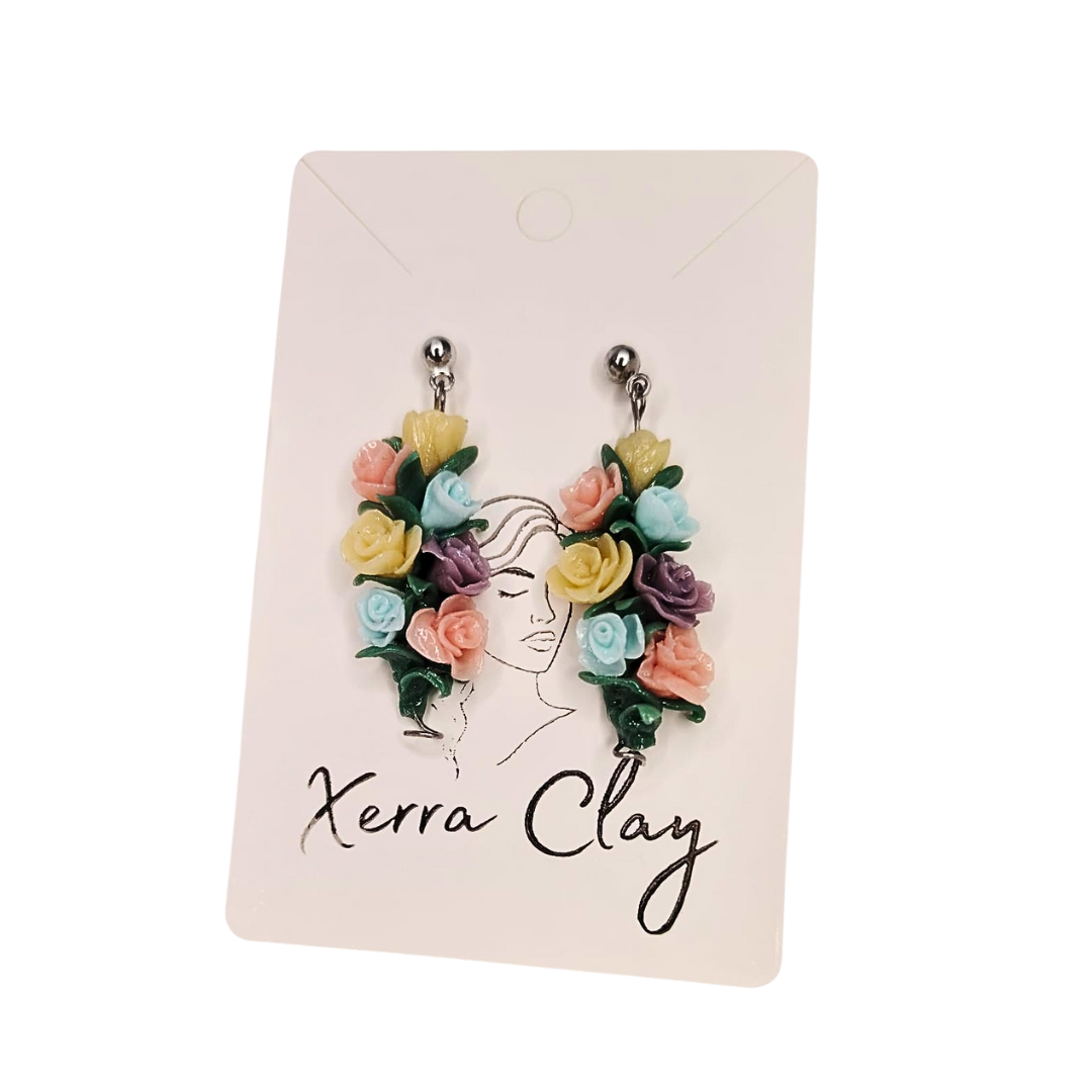 Blooming naušnice od polimerne gline – unikatni ručni rad