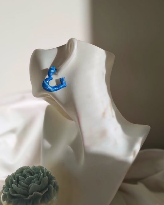 Srce Naušnice - Plave, Ljubičaste, Šljokice