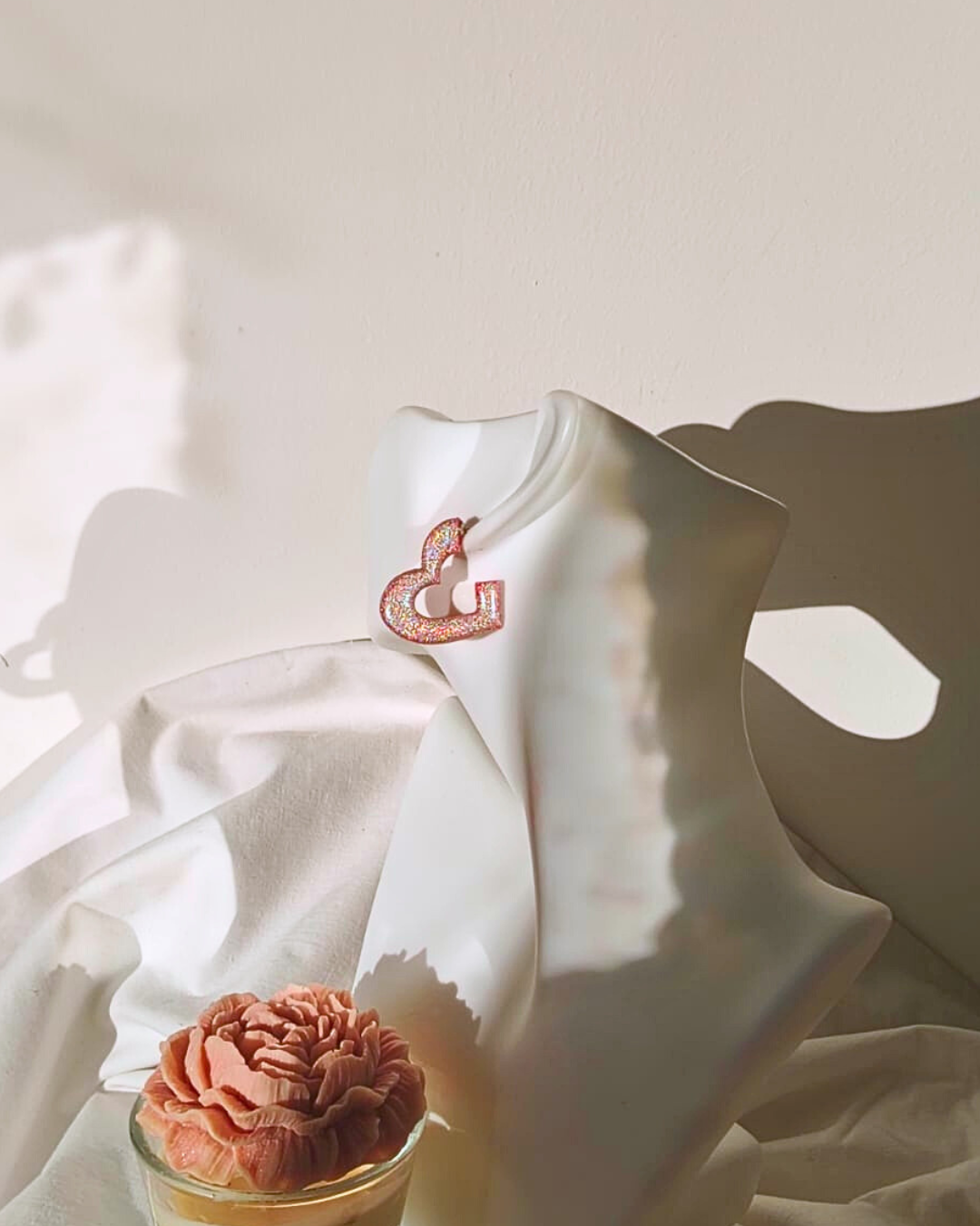 Srce Naušnice - Plave, Ljubičaste, Šljokice