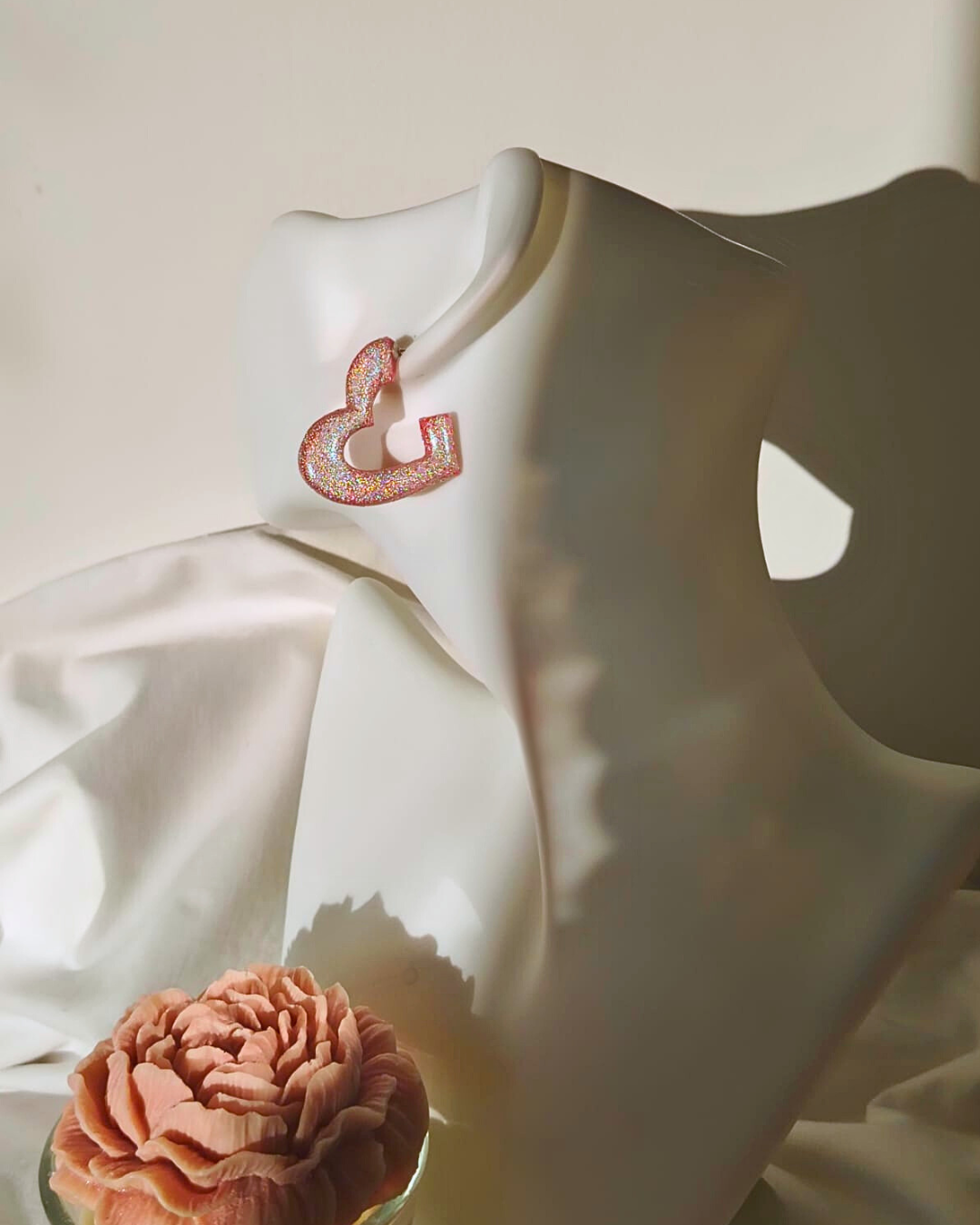 Srce Naušnice - Plave, Ljubičaste, Šljokice