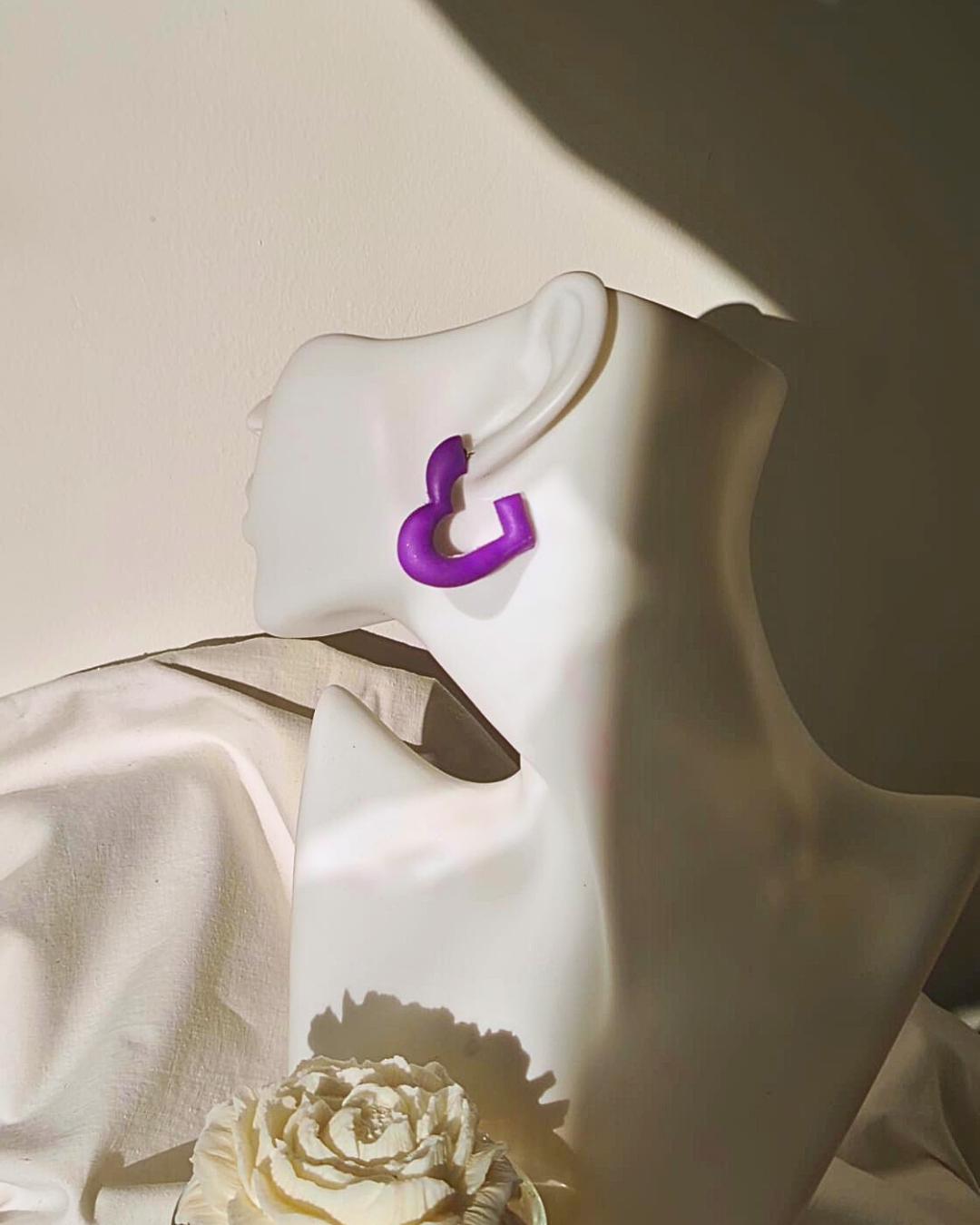 Srce Naušnice - Plave, Ljubičaste, Šljokice