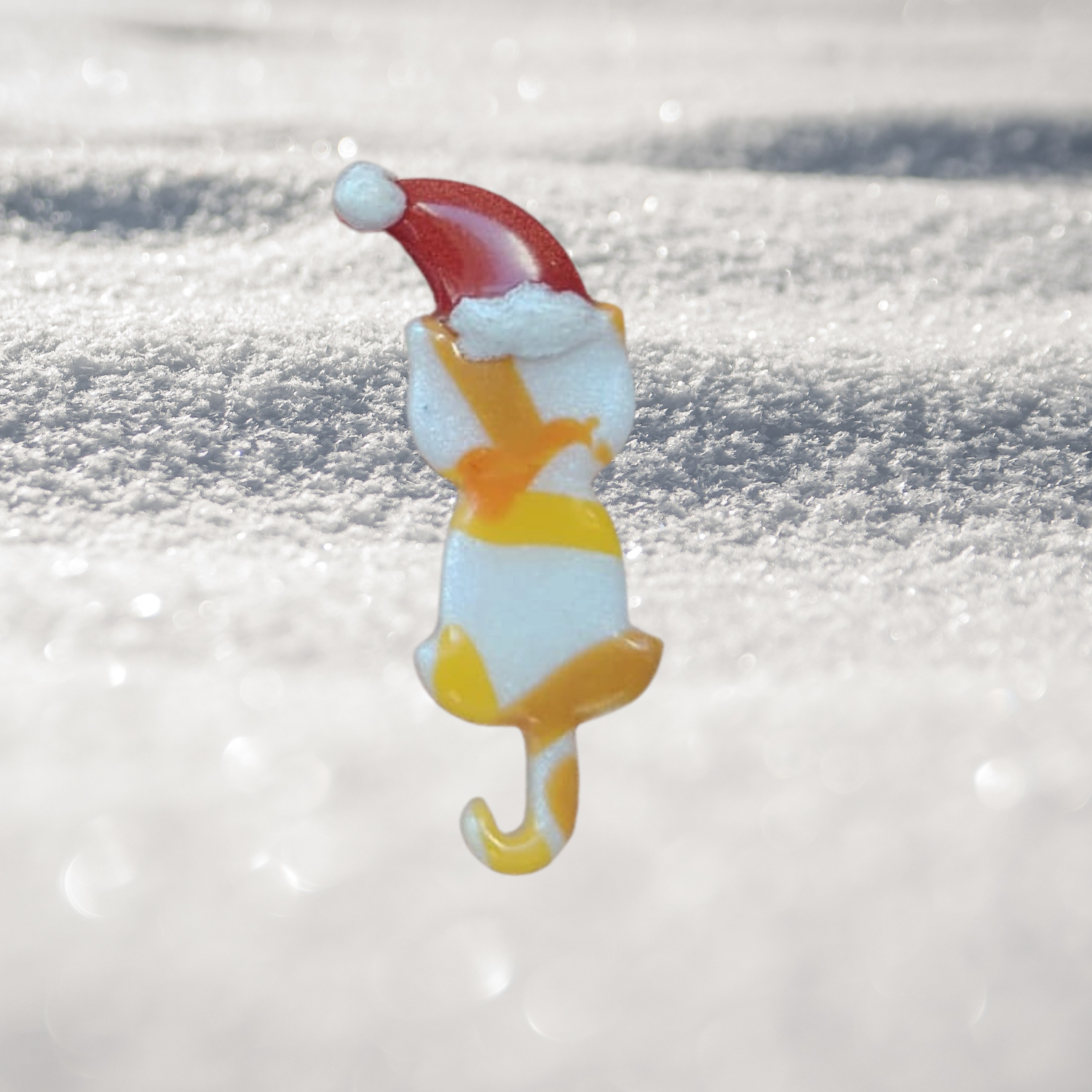 Božićne Naušnice – Mačka s Crvenom Kapicom