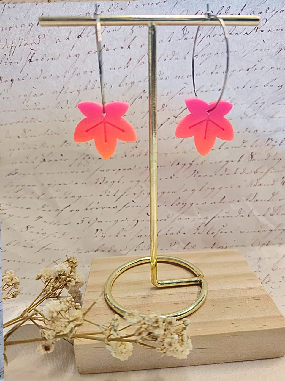 Autumn Leaves Hoops naušnice od polimerne gline – jesenski dizajn