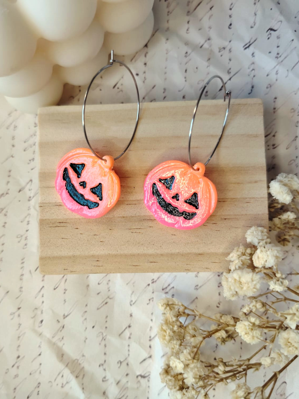 Pumpkin Duo naušnice od polimerne gline – Halloween