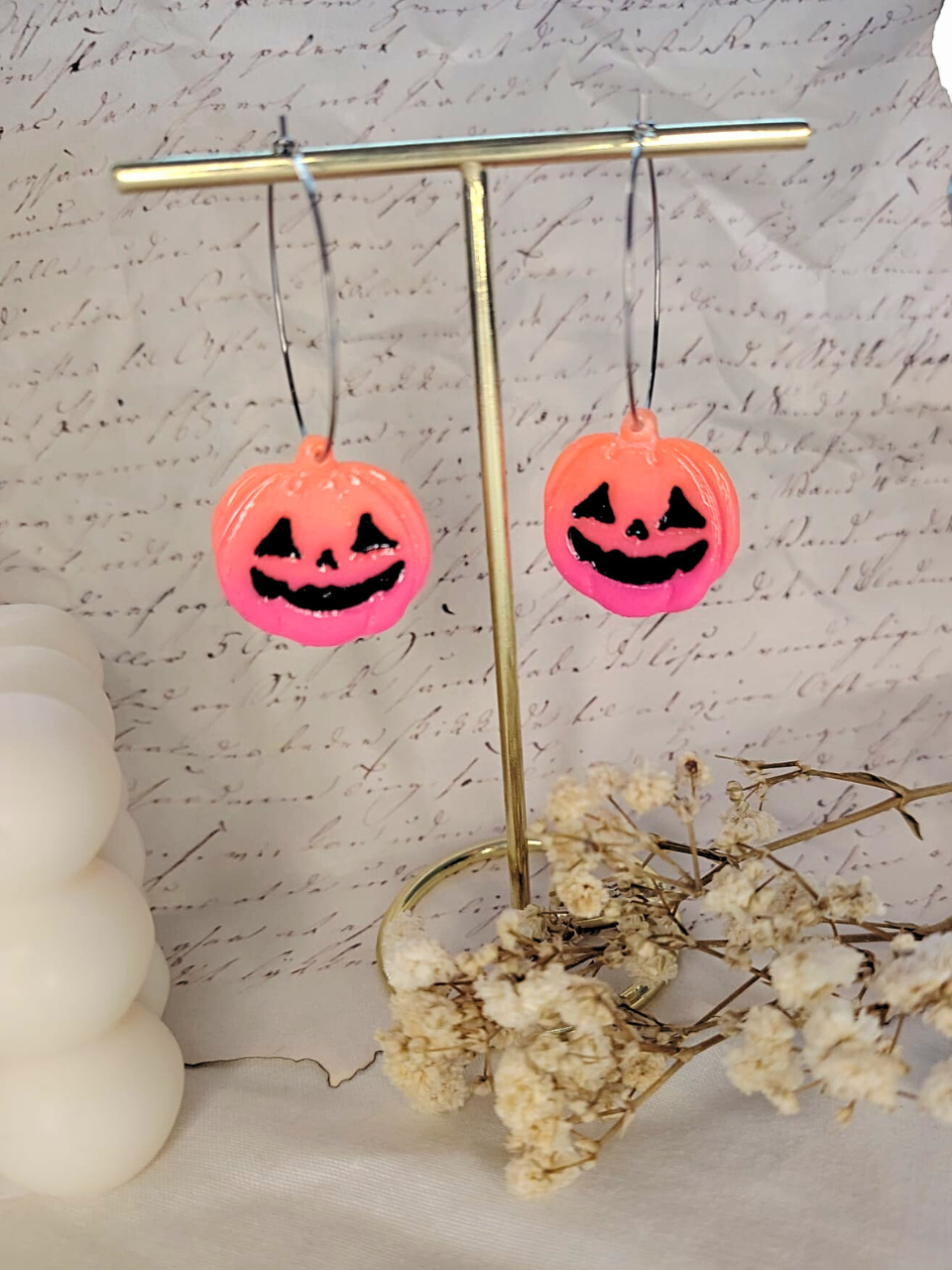 Pumpkin Duo naušnice od polimerne gline – Halloween