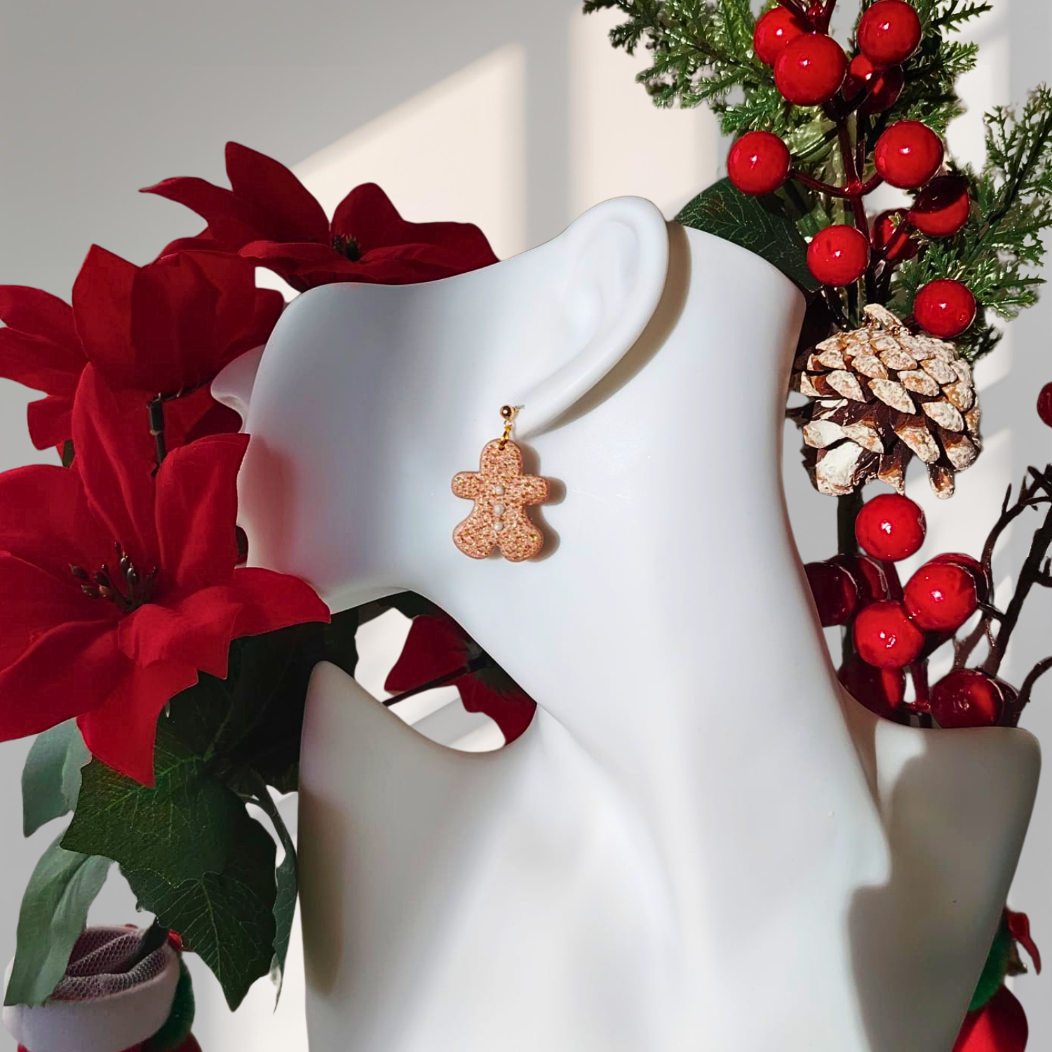 Božićne Naušnice Gingerbread – Slatki Blagdanski Hit - Božićni nakit