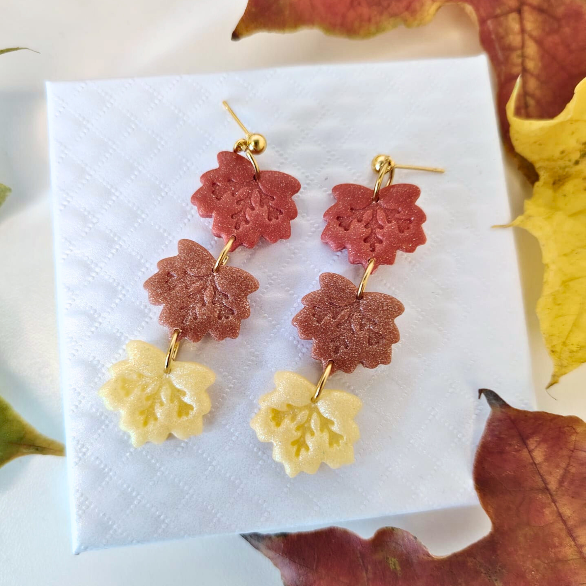 Falling Leaves Earrings – Trostruki jesenski listovi