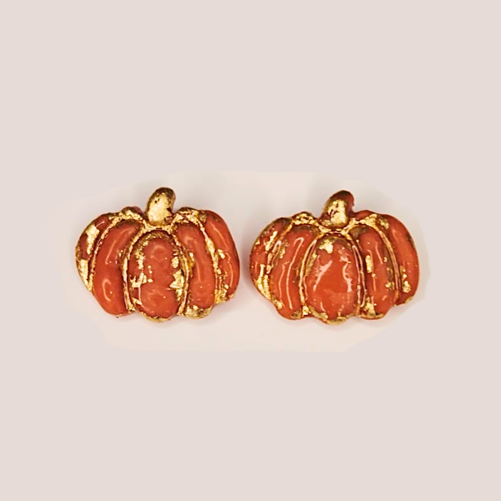 Mini Pumpkin naušnice od polimerne gline – stud design