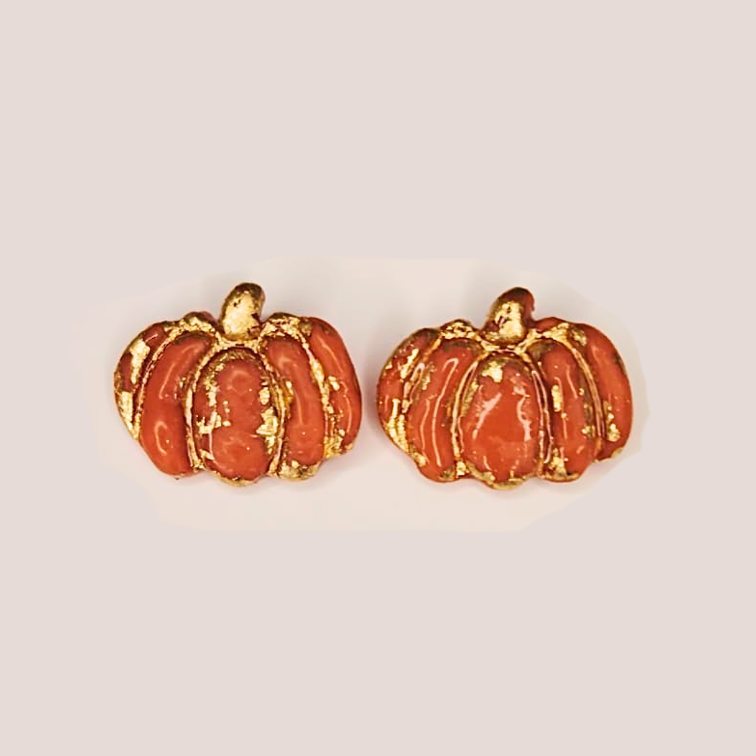 Mini Pumpkin naušnice od polimerne gline – stud design