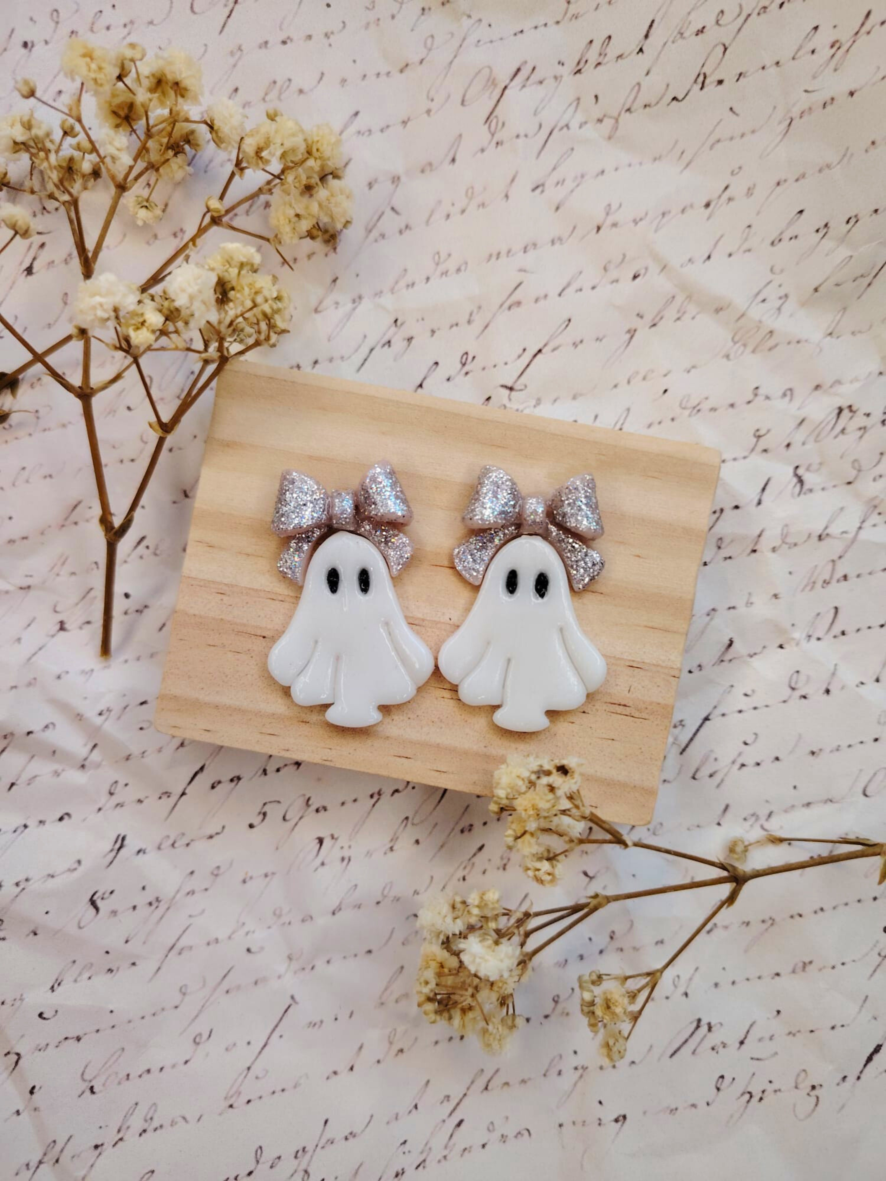 Cutie Ghost naušnice od gline – ručni rad