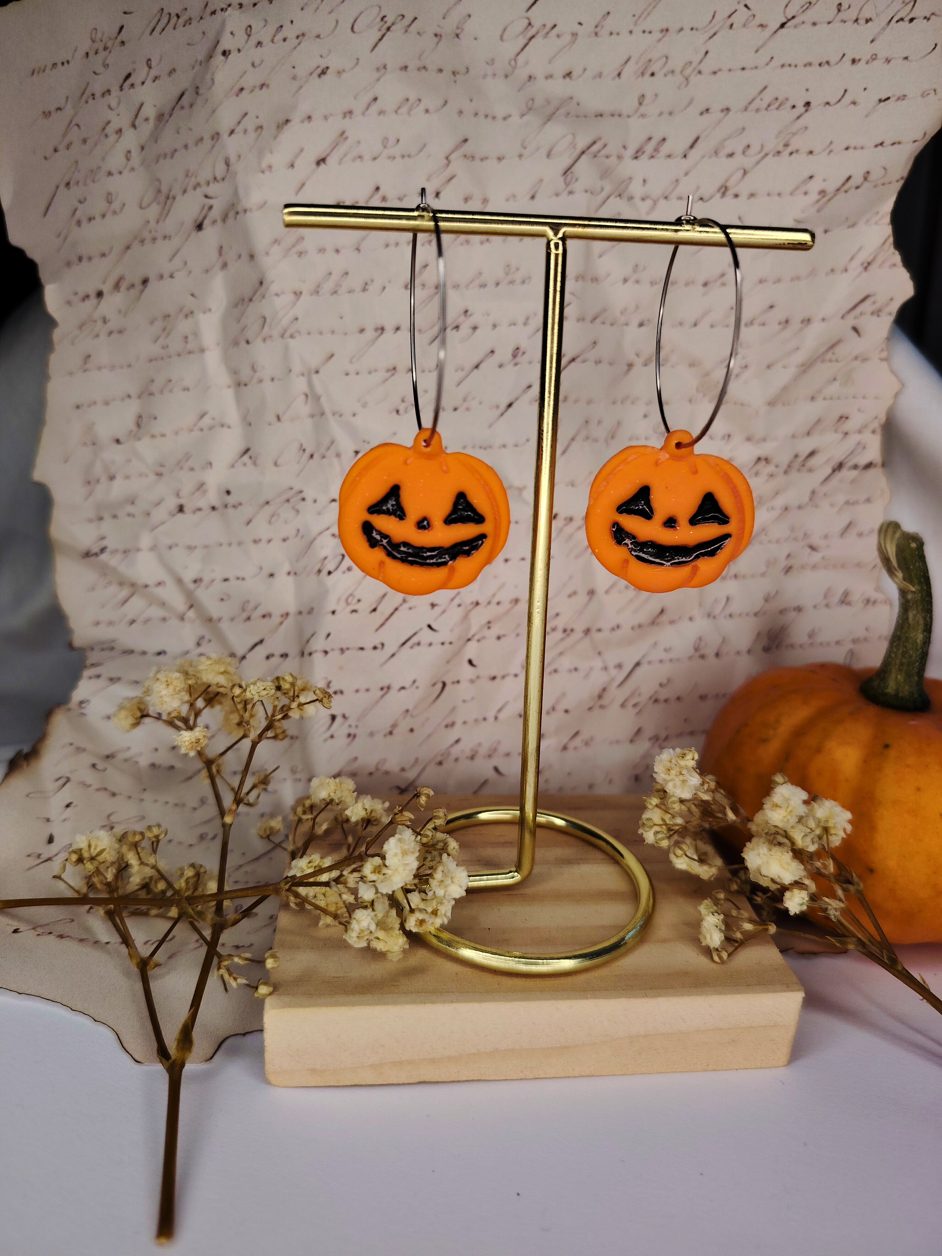 Pumpkin Duo naušnice od polimerne gline – Halloween