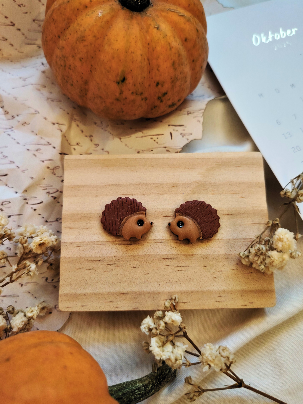 Squirrel & Hedgehog Studs / Vjeverica i Jež naušnice od polimerne gline – ručni rad