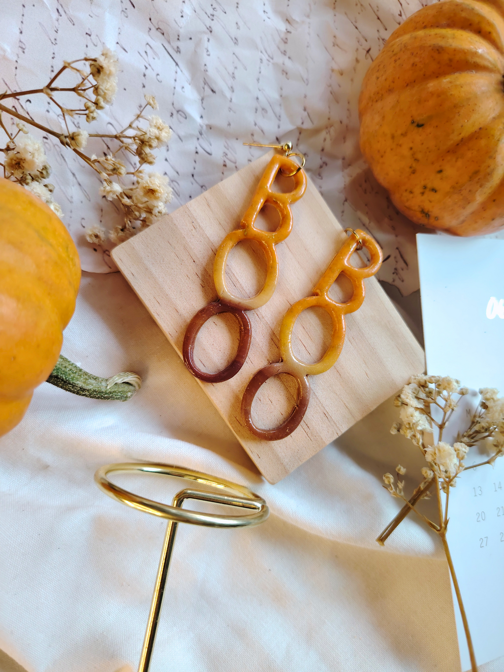 Spooky Boo naušnice od polimerne gline – ručni rad