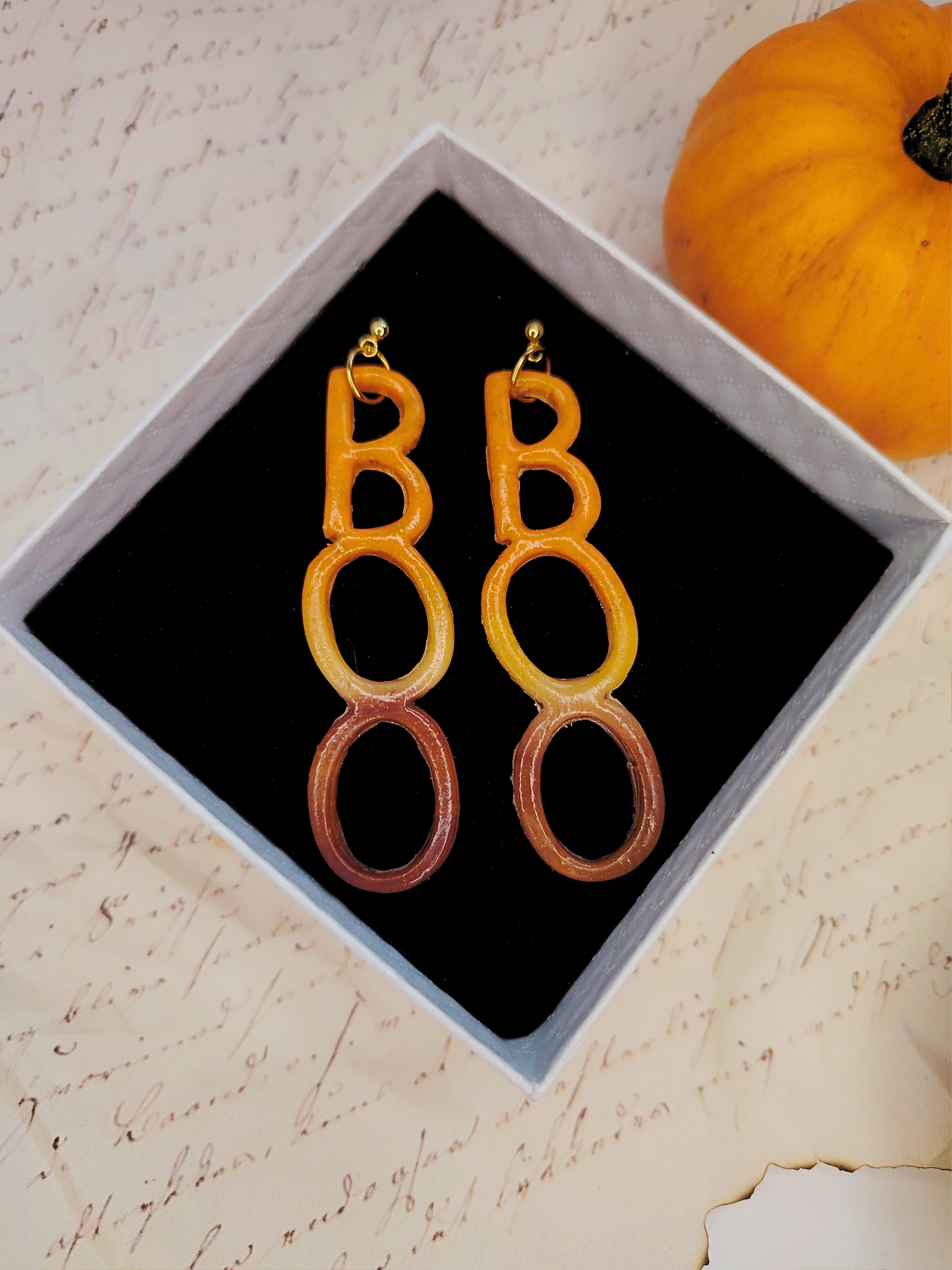 Spooky Boo naušnice od polimerne gline – ručni rad