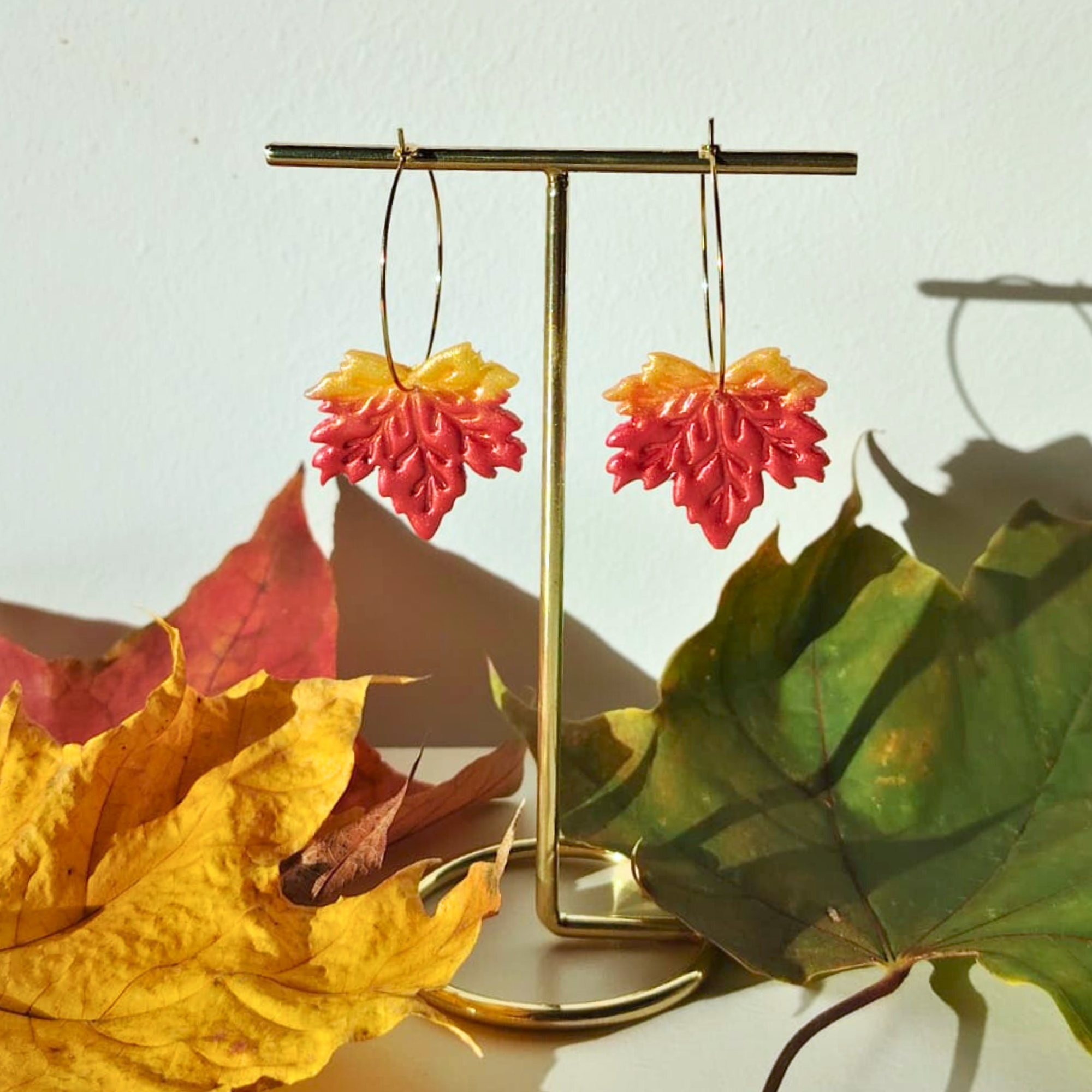 Autumn Hoops – Jesenske naušnice od gline
